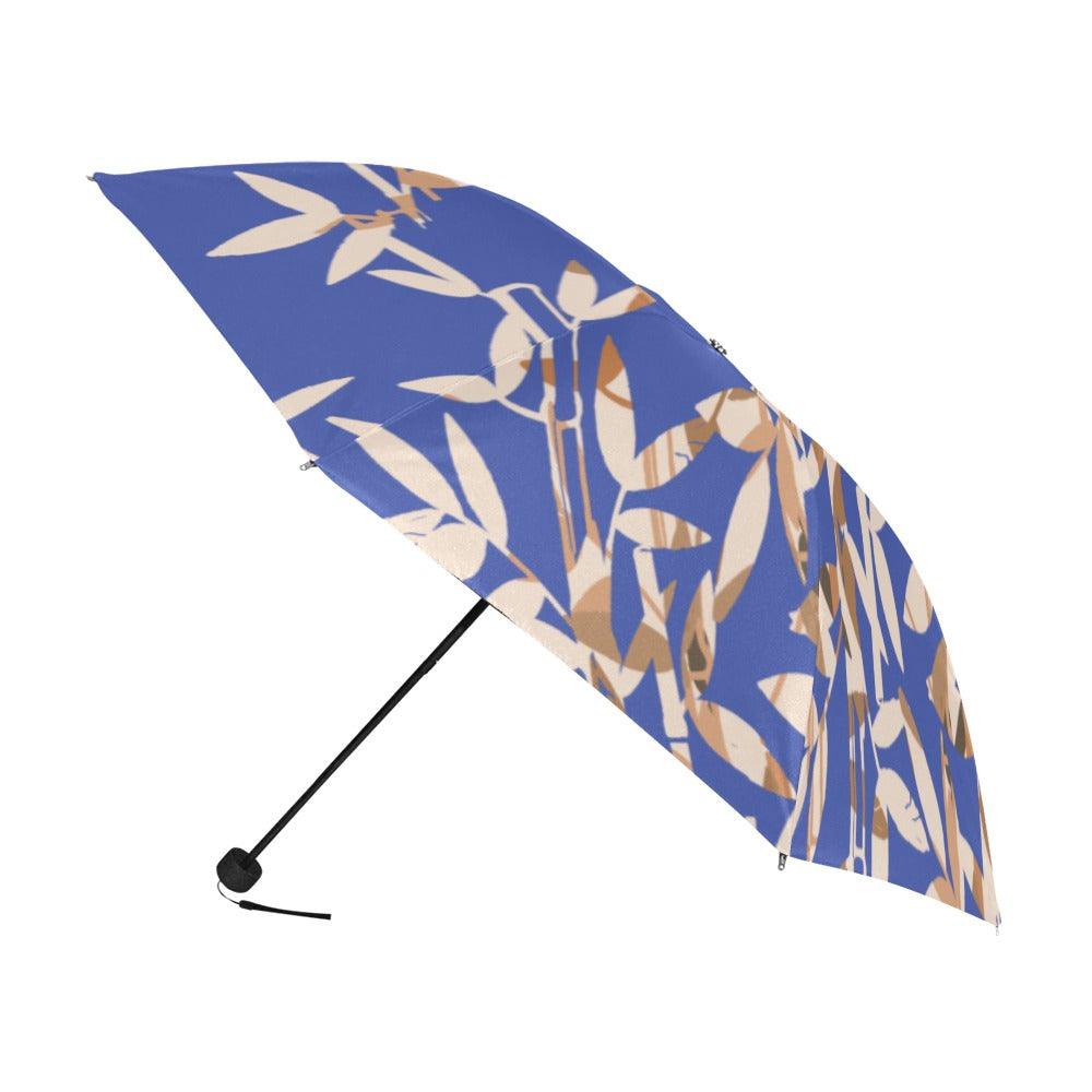Miniaday Designs Bamboo Reflection on Blue Anti-UV Foldable Umbrella - Miniaday Designs, LLC.