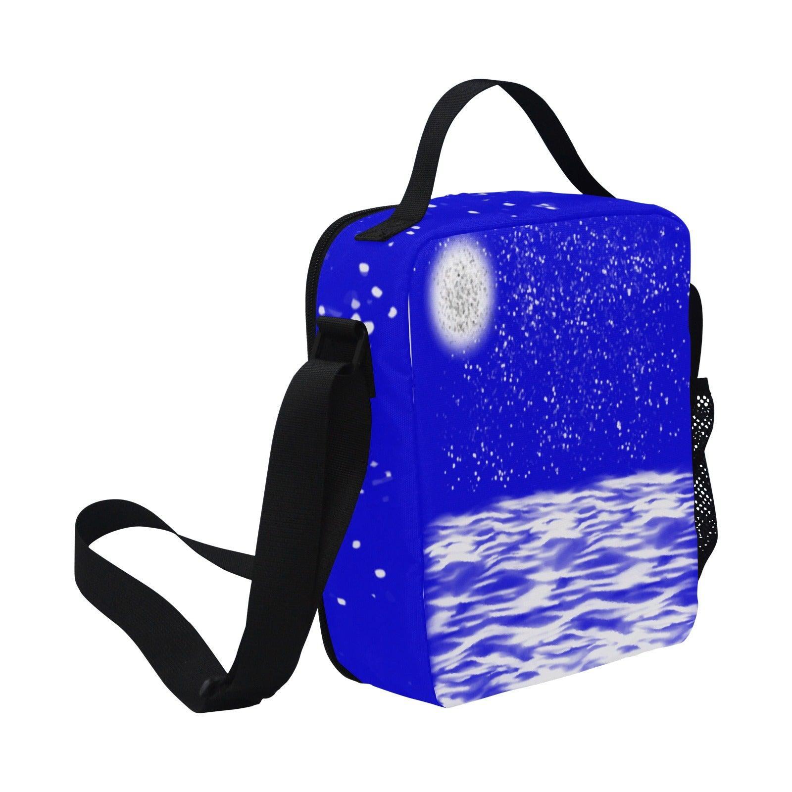 Miniaday Designs Kids Lunar Crossbody Insulated Lunch Bag Unisex Blue by Ryan - Miniaday Designs, LLC.