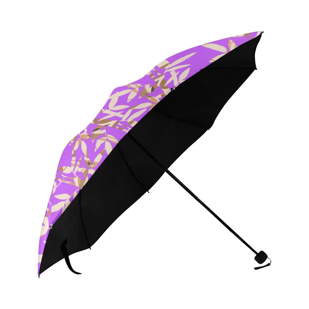 Miniaday Designs Reflective Bamboo on Purple Anti-UV Foldable Umbrella - Miniaday Designs, LLC.