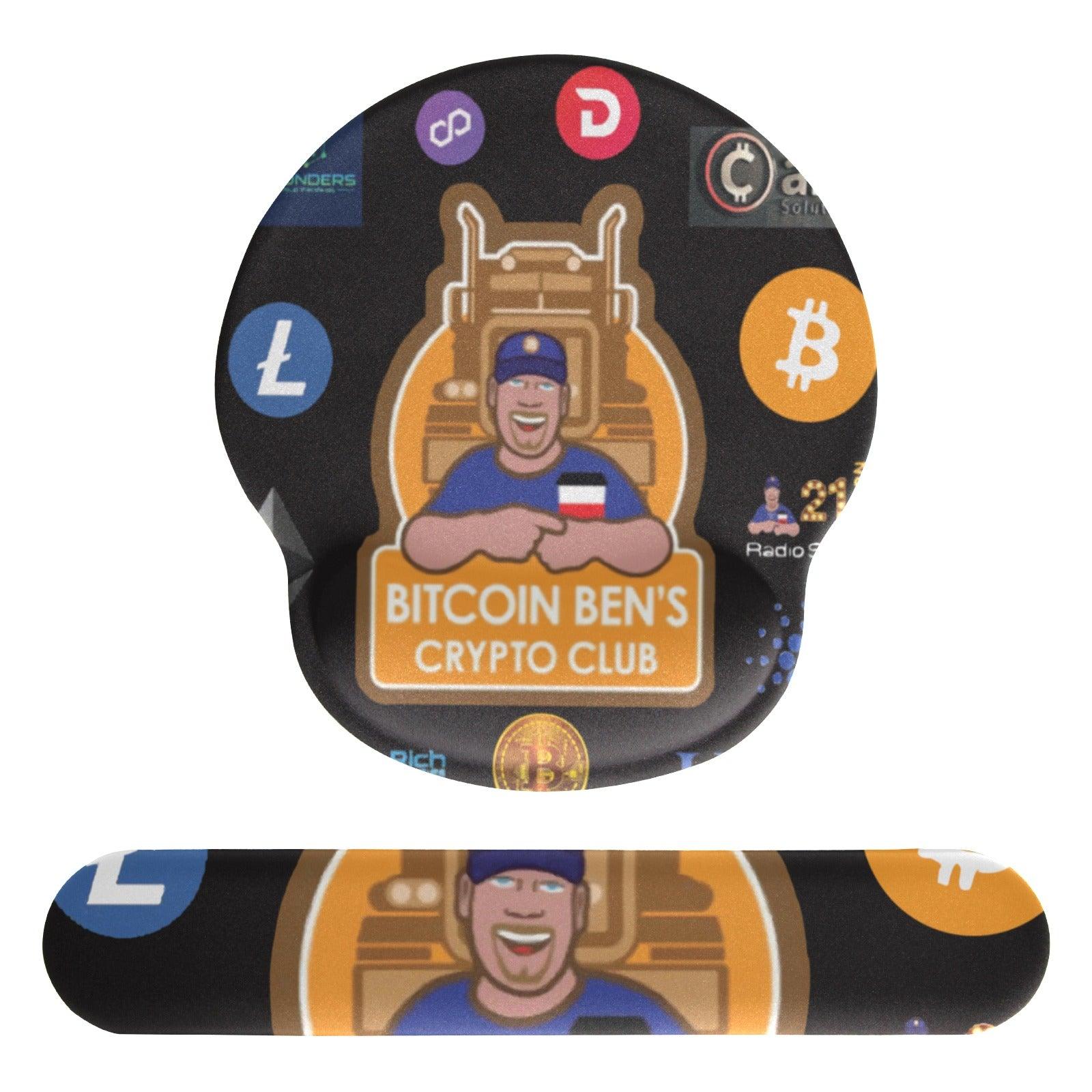 Miniaday Designs Bitcoin Ben with Logos Mouse and Wrist Support Keyboard Mouse Pad Set with Wrist Rest Support - Miniaday Designs, LLC.