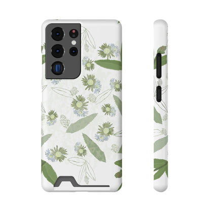 Serene Botanical Harmony Collection by Miniaday Designs, LLC. Phone Case With Card Holder - Miniaday Designs, LLC.