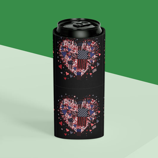 Patriotic Hearts of Valor Collection by Miniaday Designs, LLC. Can Cooler - Miniaday Designs, LLC.