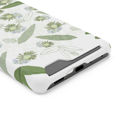 Serene Botanical Harmony Collection by Miniaday Designs, LLC. Phone Case With Card Holder - Miniaday Designs, LLC.