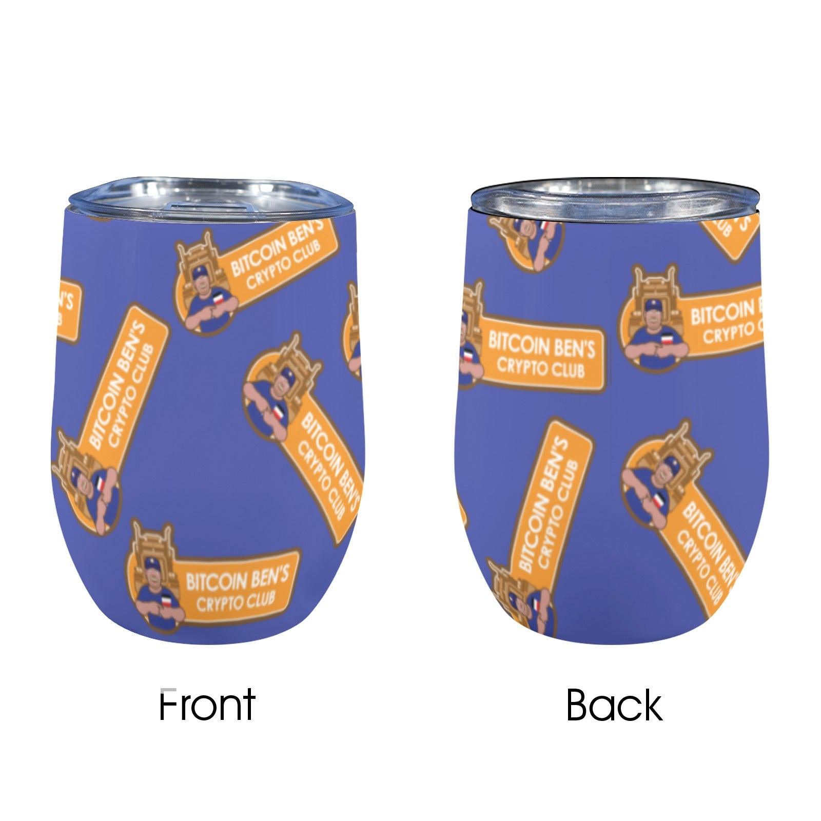 Miniaday Designs Bitcoin Ben Crypto Wine Glass 12oz Wine Tumbler - Miniaday Designs, LLC.