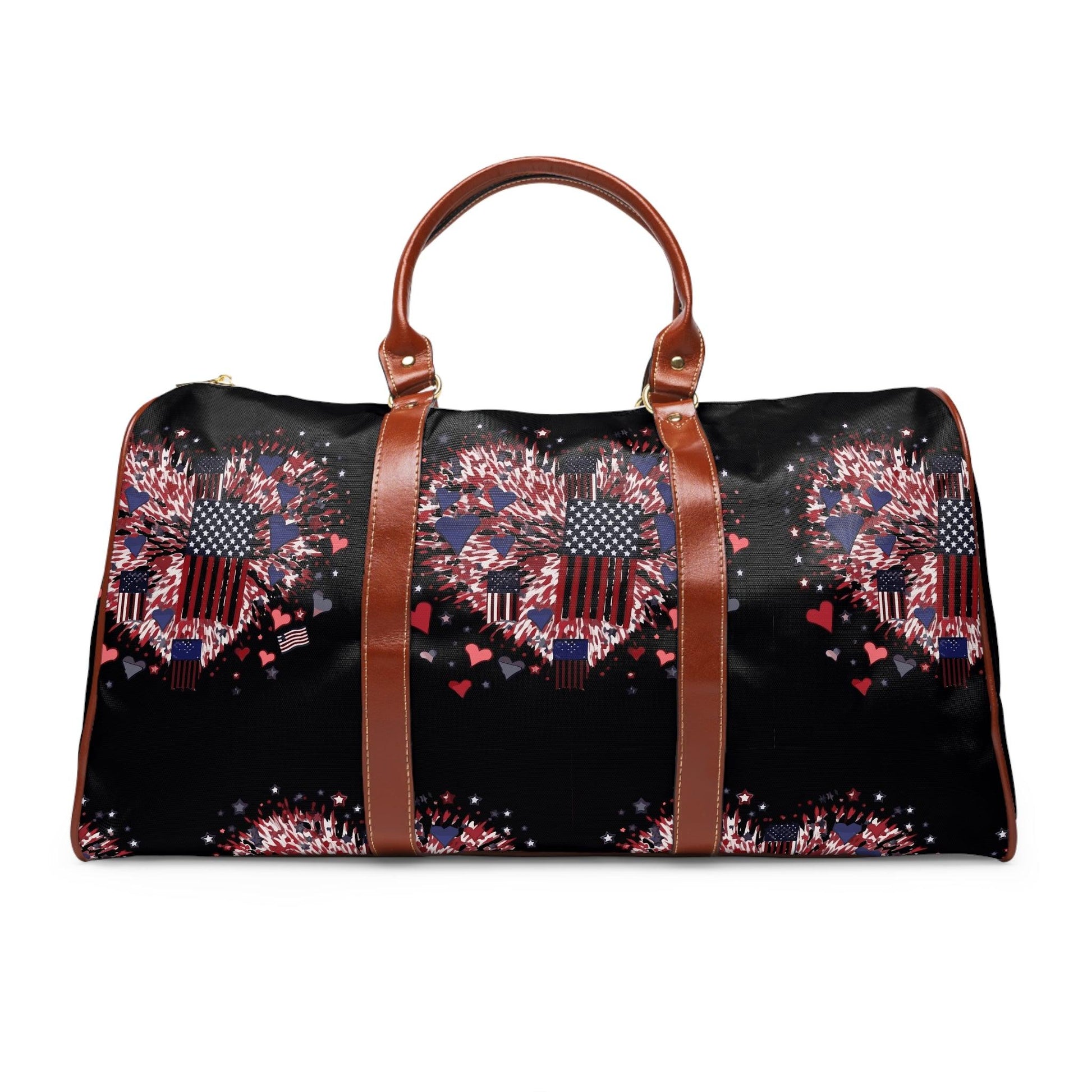 Patriotic Hearts of Valor Collection by Miniaday Designs, LLC. Waterproof Travel Bag - Miniaday Designs, LLC.