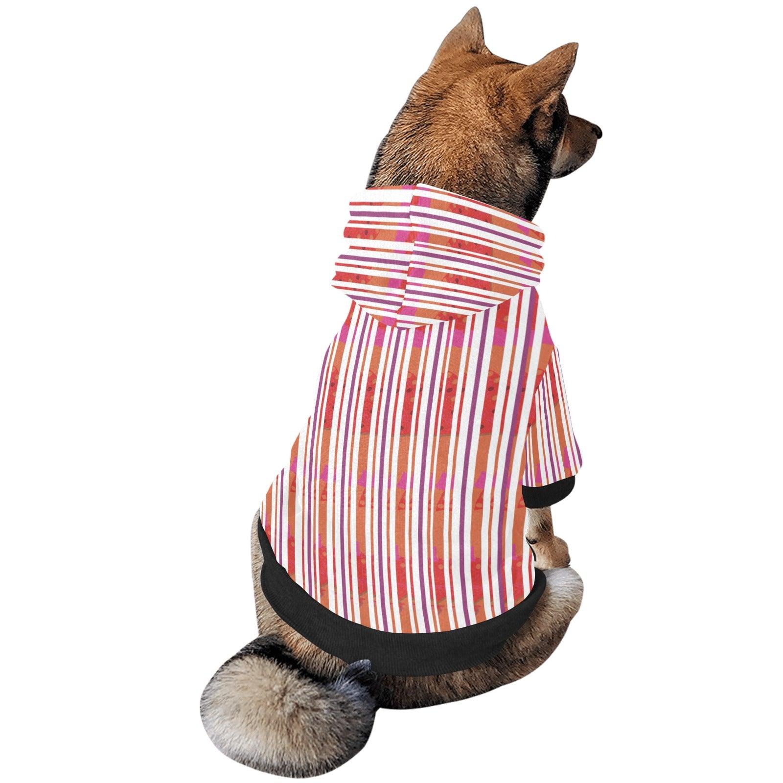 Miniaday Designs Red Candy Canes with a Twist Pet Dog Hoodie - Miniaday Designs, LLC.