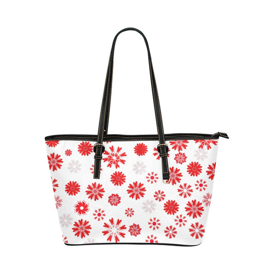 Miniaday Designs Bursts of Red Hearts on White Handbag PU Leather Handbag
