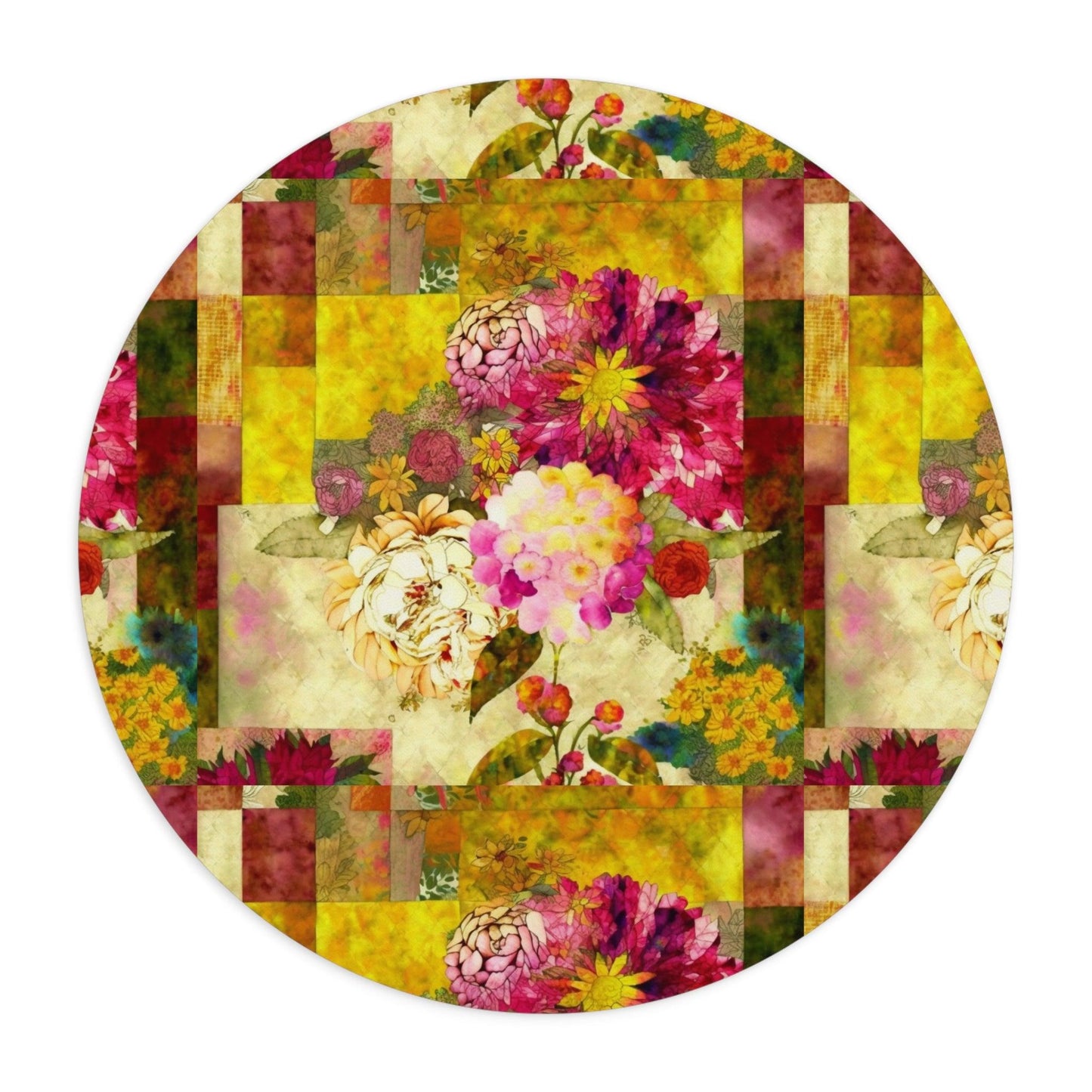Sunlit Floral Mosaic Collection by Miniaday Designs, LLC. Mouse Pad - Miniaday Designs, LLC.