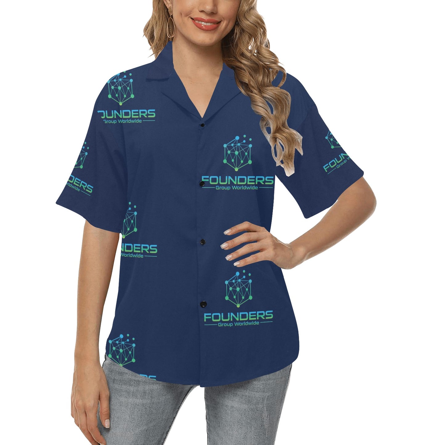Miniaday Designs Bitcoin Ben Women's Hawaiian Shirts Multicolor