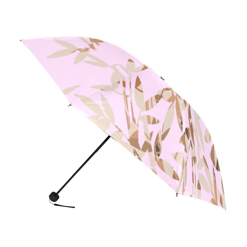Miniaday Designs Reflective Bamboo on Pink Anti-UV Foldable Umbrella - Miniaday Designs, LLC.