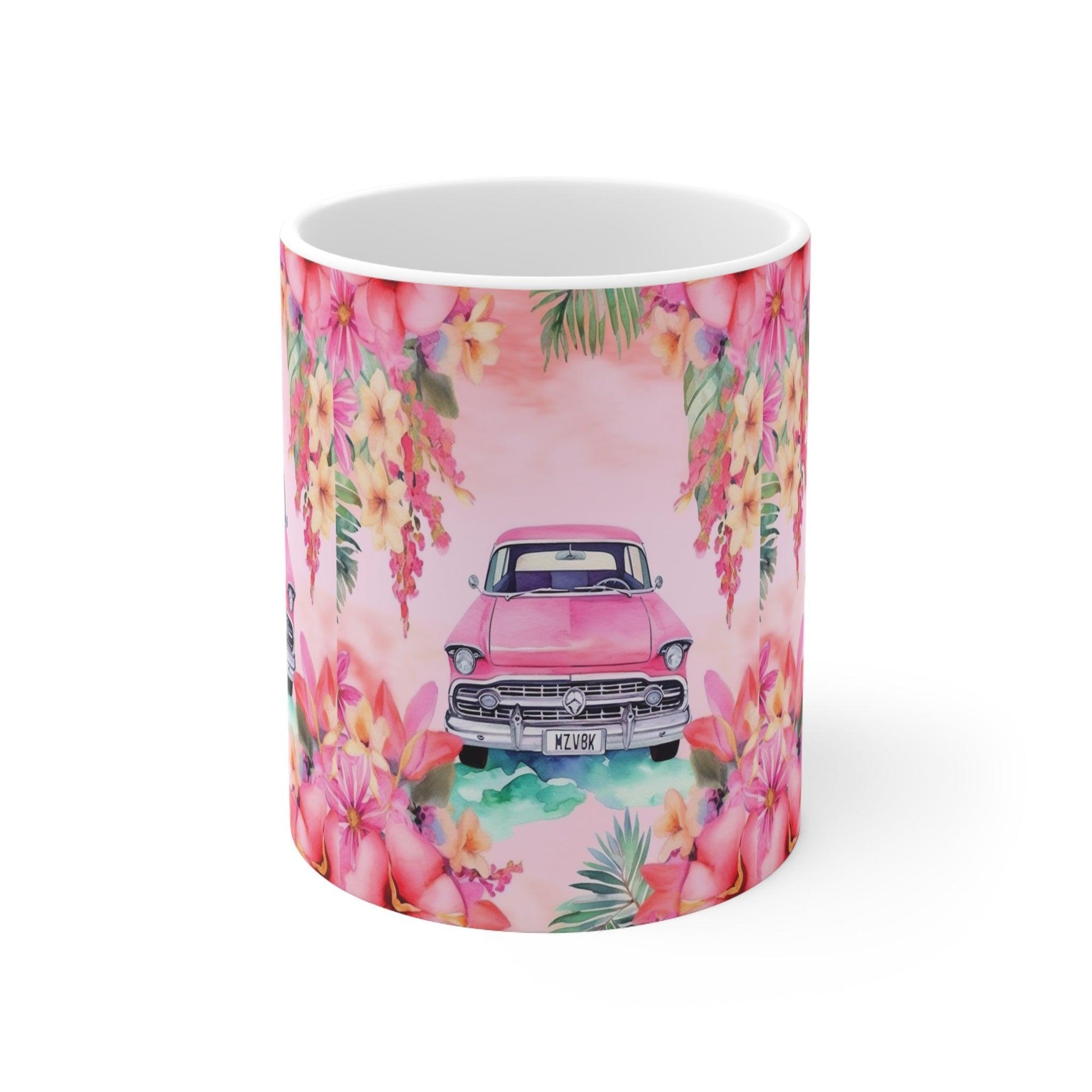 Pink Paradise Roadtrip Collection by Miniaday Designs, LLC. Ceramic Mug 11oz - Miniaday Designs, LLC.