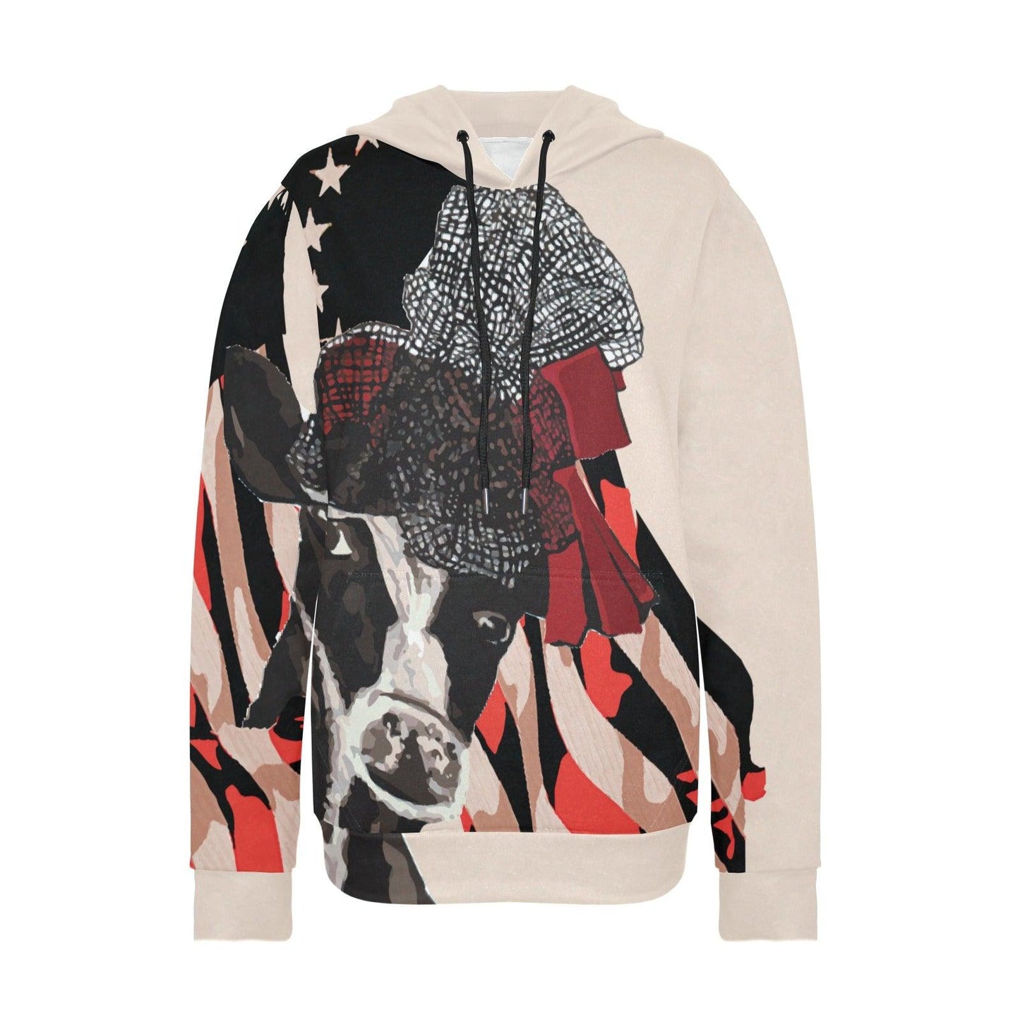 Miniaday Designs Patriotic Cows Hoodies for Women Multiple Colors - Miniaday Designs, LLC.