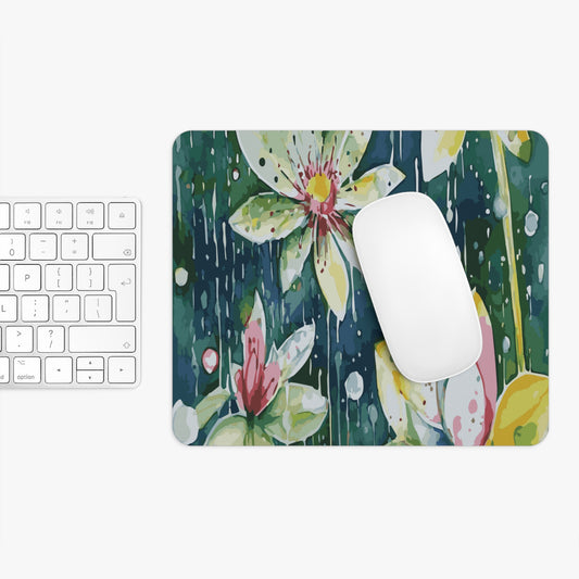 Rain Kissed Lotus Whimsy Collection by Miniaday Designs, LLC. Mouse Pad (2 Shapes) - Miniaday Designs, LLC.