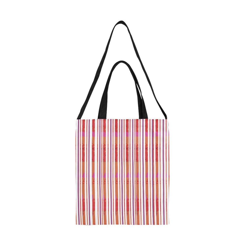 Miniaday Designs Candy Cane Stripes with a Twist Canvas Tote Bag/Medium - Miniaday Designs, LLC.