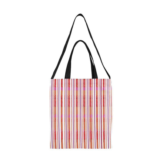 Miniaday Designs Candy Cane Stripes with a Twist Canvas Tote Bag/Medium - Miniaday Designs, LLC.