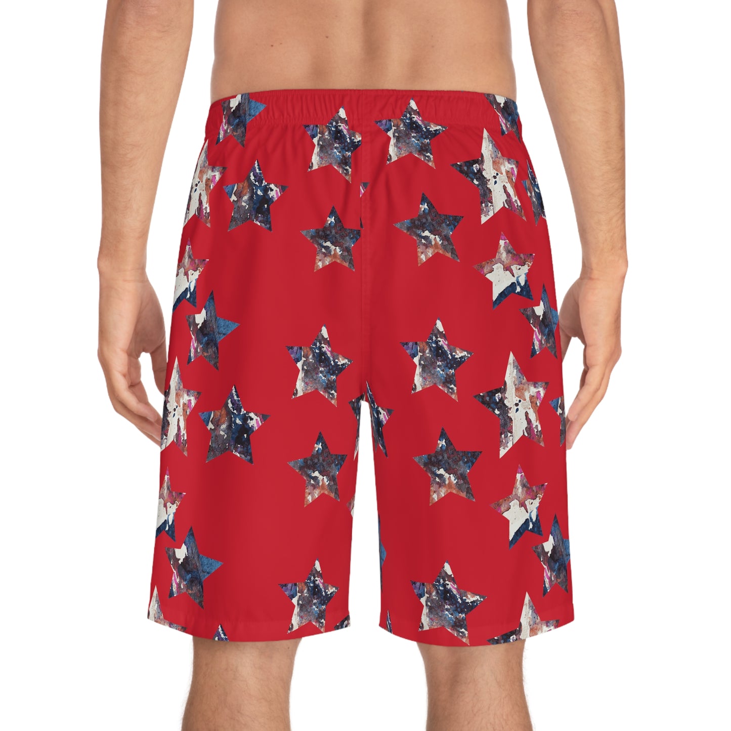 Miniaday Designs Men's Board Shorts Red Americana - Miniaday Designs, LLC.