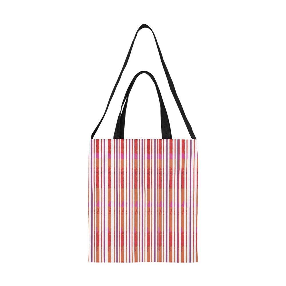 Miniaday Designs Candy Cane Stripes with a Twist Canvas Tote Bag/Medium - Miniaday Designs, LLC.