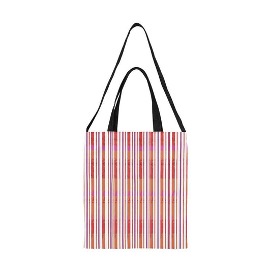 Miniaday Designs Candy Cane Stripes with a Twist Canvas Tote Bag/Medium - Miniaday Designs, LLC.