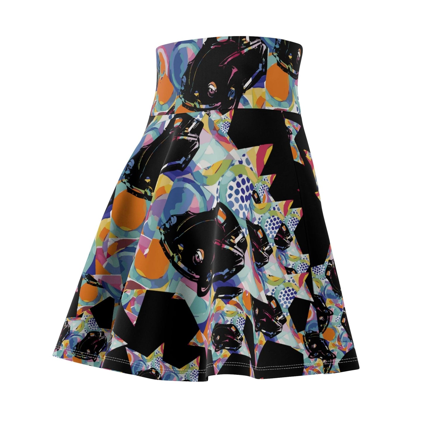 Miniaday Designs, LLC. Women's Skater Skirt (XS- 2XL) Stars and Cars Vibrant Collection - Miniaday Designs, LLC.