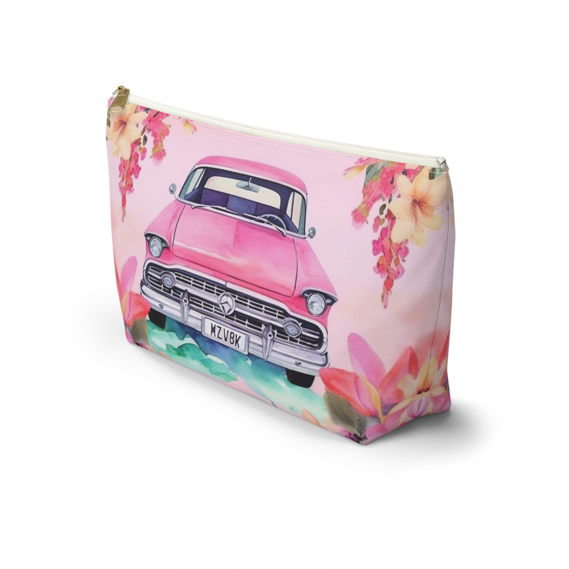 Pink Paradise Roadtrip Collection by Miniaday Designs, LLC. Accessory Pouch w T-bottom ( 2 Sizes) - Miniaday Designs, LLC.