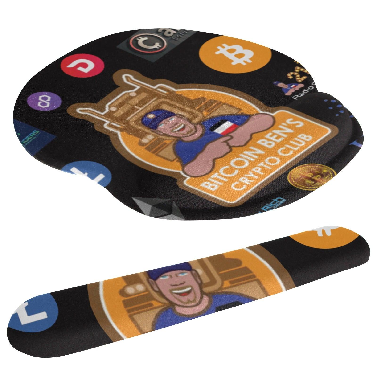 Miniaday Designs Bitcoin Ben with Logos Mouse and Wrist Support Keyboard Mouse Pad Set with Wrist Rest Support - Miniaday Designs, LLC.