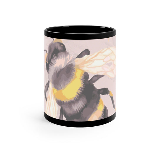 Bee-utiful Garden Banquet Collection by Miniaday Designs, LLC. 11oz Black Mug - Miniaday Designs, LLC.
