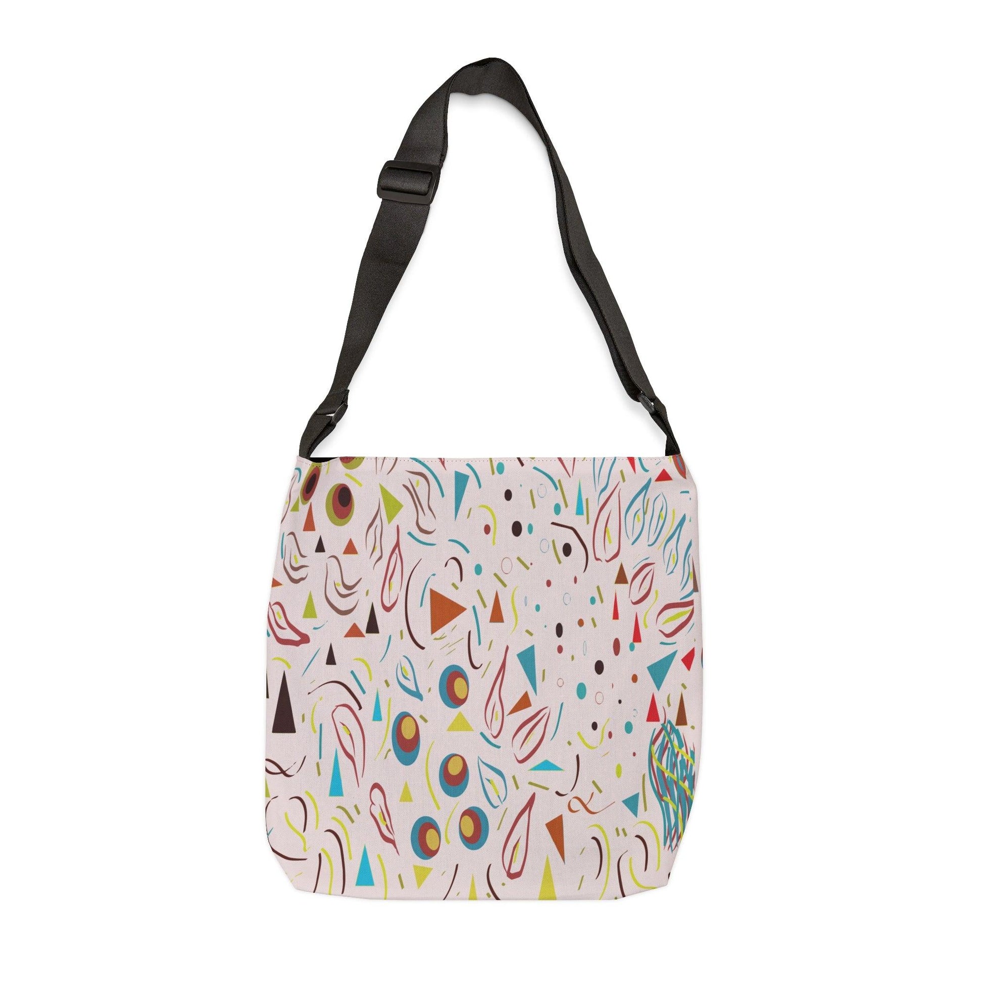 Miniaday Designs Nostalgic Confetti Multicolor Adjustable Tote Bag - Miniaday Designs, LLC.
