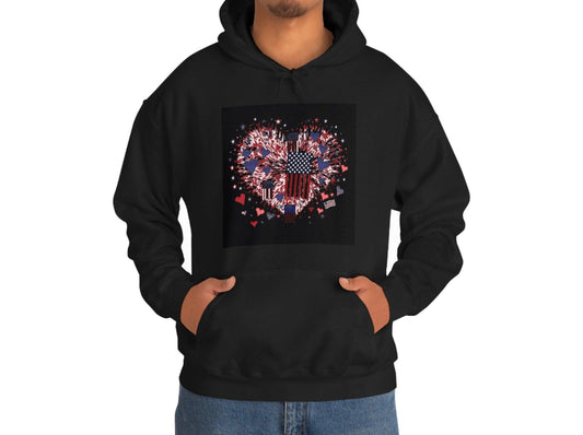 Patriotic Hearts of Valor Collection by Miniaday Designs, LLC. Unisex Heavy Blend™ Hooded Sweatshirt - Miniaday Designs, LLC.