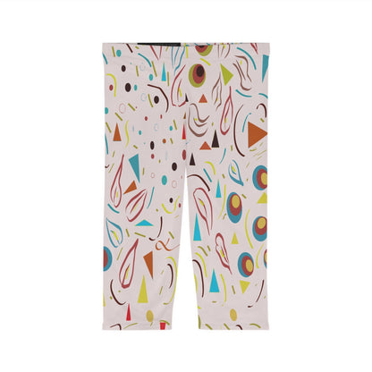 Nostalgic Confetti Carnival Collection by Miniaday Designs, LLC. Women’s Capri Leggings - Miniaday Designs, LLC.