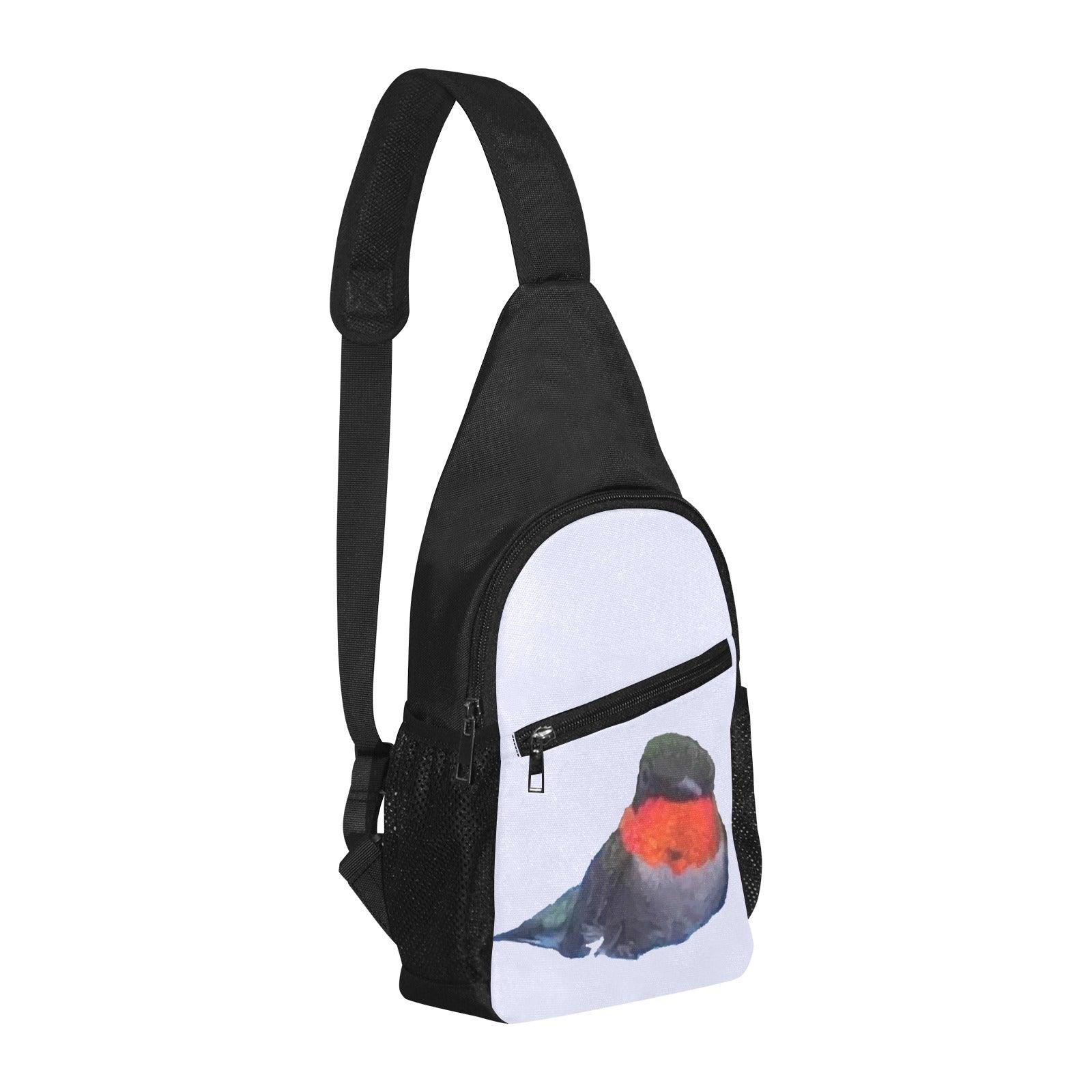 hummingbird on blue chest bag Chest Bag-Front Printing (Model 1719) - Miniaday Designs, LLC.