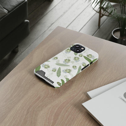 Serene Botanical Harmony Collection by Miniaday Designs, LLC. Phone Case With Card Holder - Miniaday Designs, LLC.