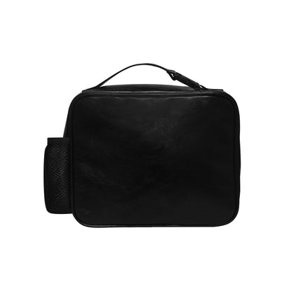 Miniaday Designs Bitcoin Ben Crypto Logo Blue Multi PU Leather Lunch Bag - Miniaday Designs, LLC.