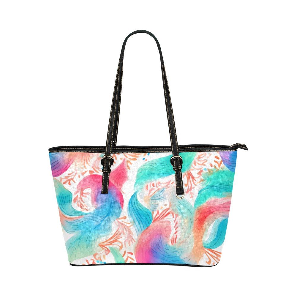 Miniaday Designs PInk Paisley PU Leather Handbag/ Tote Bag (Model 1651) (Big) - Miniaday Designs, LLC.