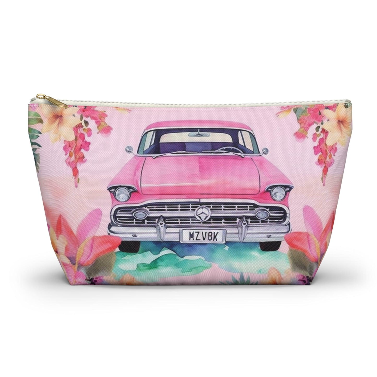 Pink Paradise Roadtrip Collection by Miniaday Designs, LLC. Accessory Pouch w T-bottom ( 2 Sizes) - Miniaday Designs, LLC.