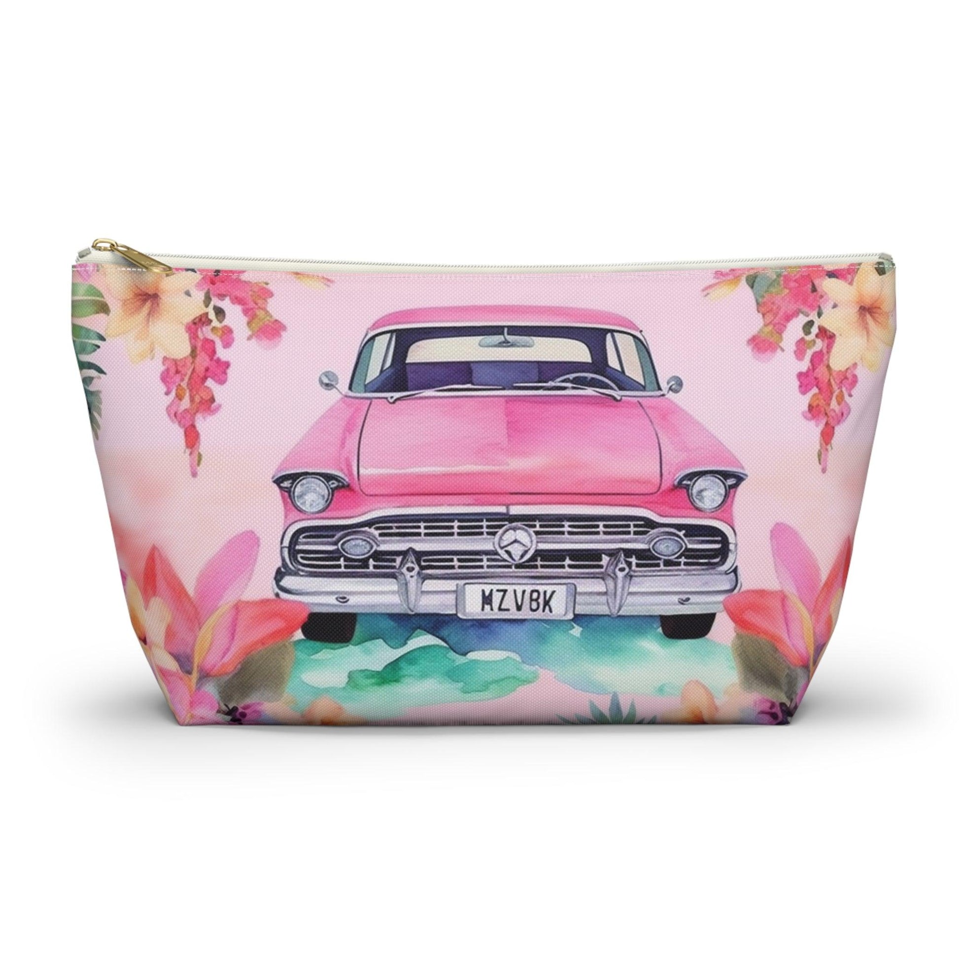 Pink Paradise Roadtrip Collection by Miniaday Designs, LLC. Accessory Pouch w T-bottom ( 2 Sizes) - Miniaday Designs, LLC.