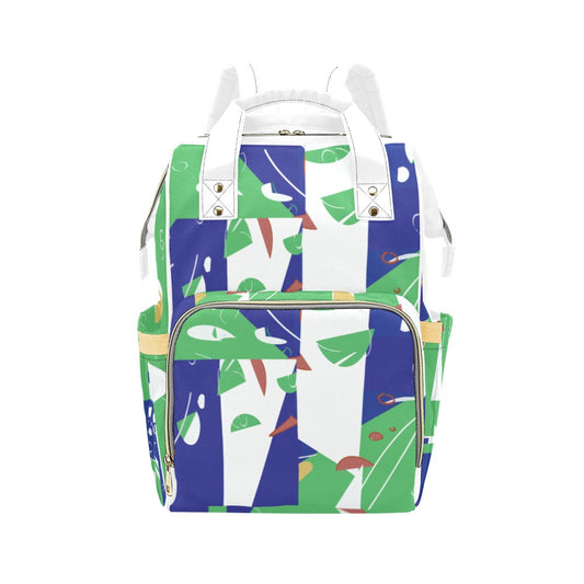 Miniaday Designs Multi-Function Backpack(Model1688) Blue and Green Abstract - Miniaday Designs, LLC.