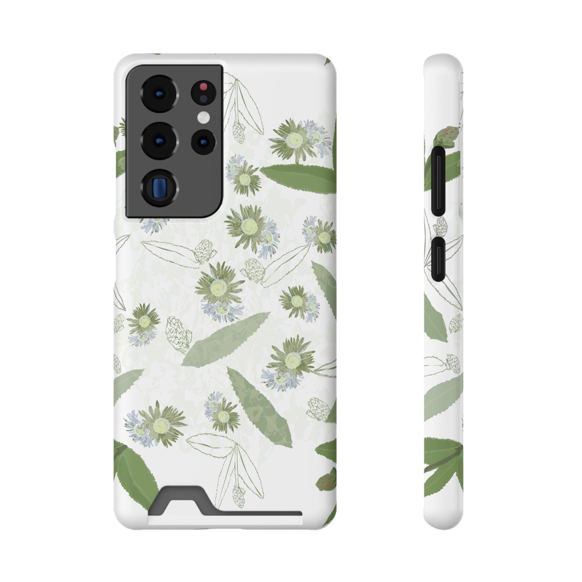 Serene Botanical Harmony Collection by Miniaday Designs, LLC. Phone Case With Card Holder - Miniaday Designs, LLC.