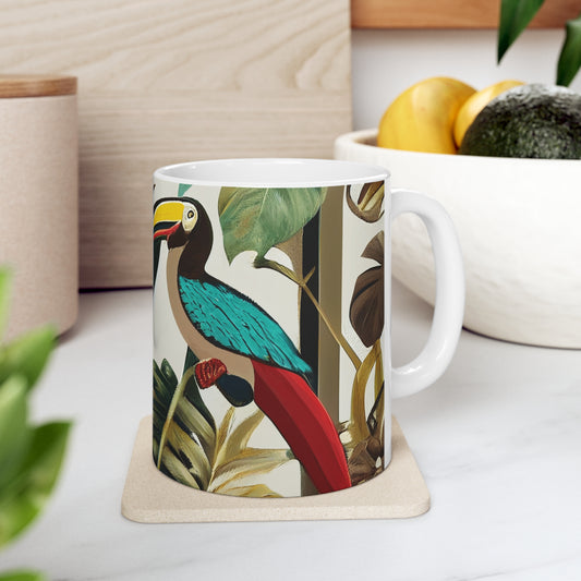 Miniaday Designs Ceramic Mug 11oz Tropical Toucan Multicolor - Miniaday Designs, LLC.