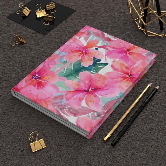 Miniaday Designs, LLC. Hardcover Journal Matte Hibiscus Whimsy Collection - Miniaday Designs, LLC.