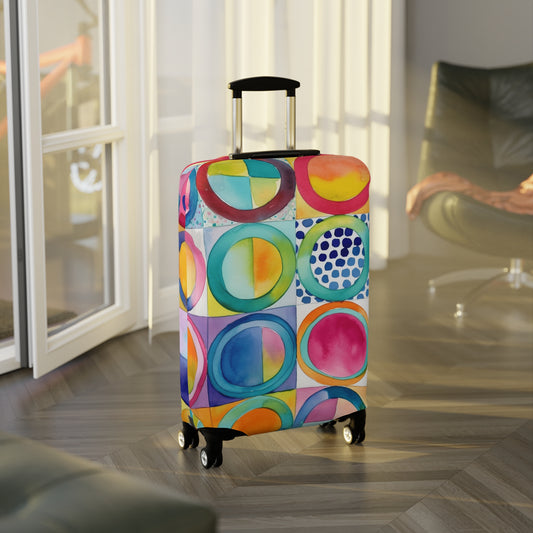 Vibrant Circle Mosaic Collection by Miniaday Designs, LLC. Cover for Luggage - Miniaday Designs, LLC.
