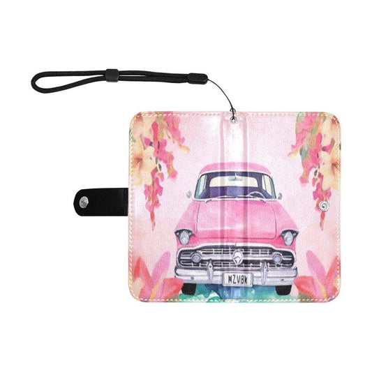 Pink Paradise Flip Leather Purse for Mobile Phone/Small - Miniaday Designs, LLC.