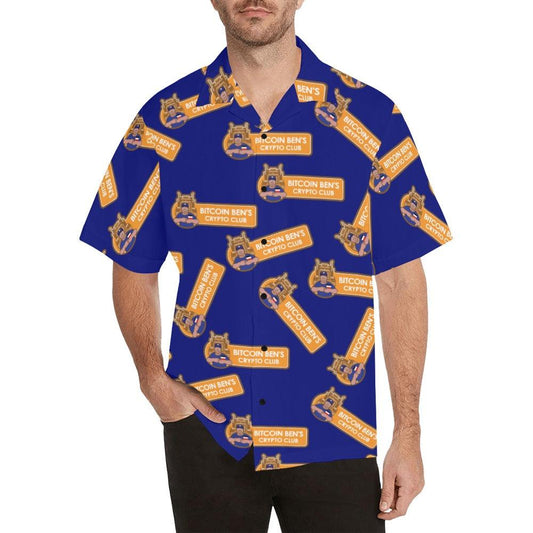 clear multi ben completed blue black buttons Hawaiian Shirt with Merged Design (Model T58) - Miniaday Designs, LLC.
