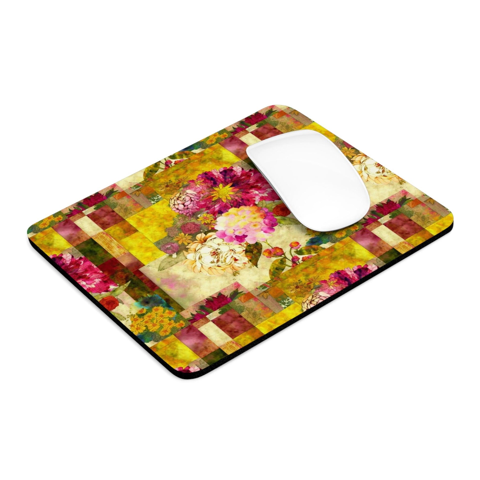 Sunlit Floral Mosaic Collection by Miniaday Designs, LLC. Mouse Pad - Miniaday Designs, LLC.
