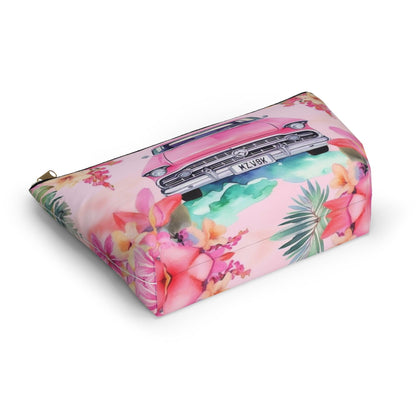 Pink Paradise Roadtrip Collection by Miniaday Designs, LLC. Accessory Pouch w T-bottom ( 2 Sizes) - Miniaday Designs, LLC.