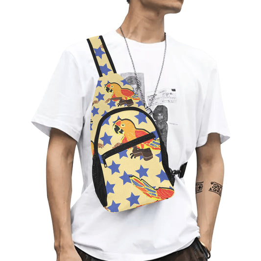 parrots and guitar chest bag All Over Print Chest Bag (Model 1719)