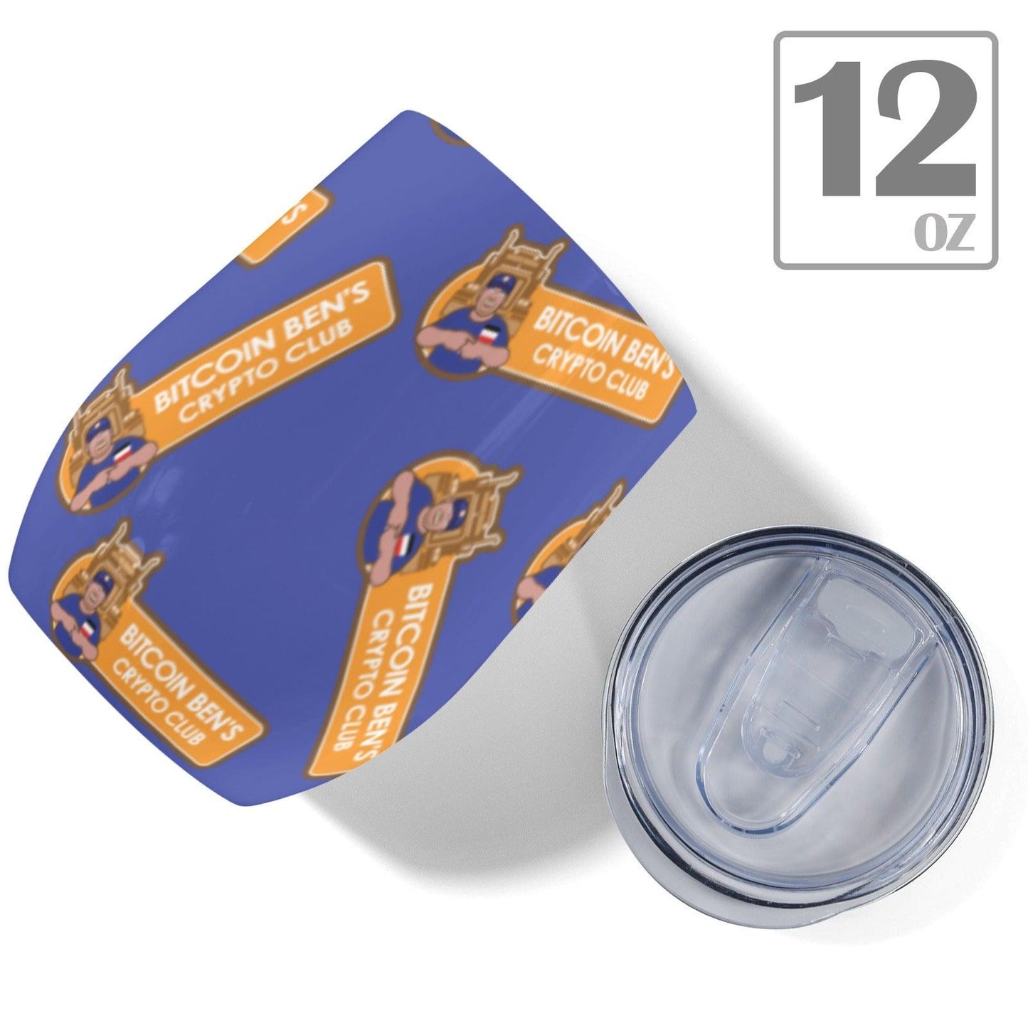 Miniaday Designs Bitcoin Ben Crypto Wine Glass 12oz Wine Tumbler - Miniaday Designs, LLC.