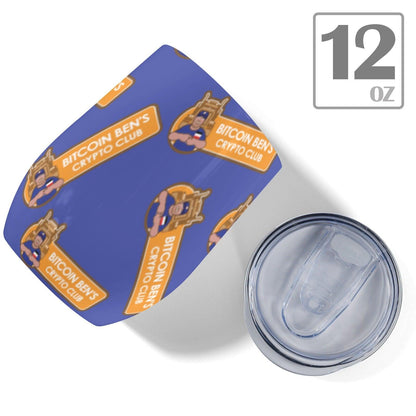 Miniaday Designs Bitcoin Ben Crypto Wine Glass 12oz Wine Tumbler - Miniaday Designs, LLC.