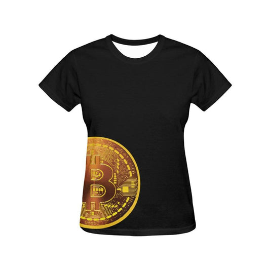 Miniaday Designs Bitcoin Ben Crypto And BTC Women's Shirt Print T-Shirt for Women (USA Size) (Model T40) - Miniaday Designs, LLC.