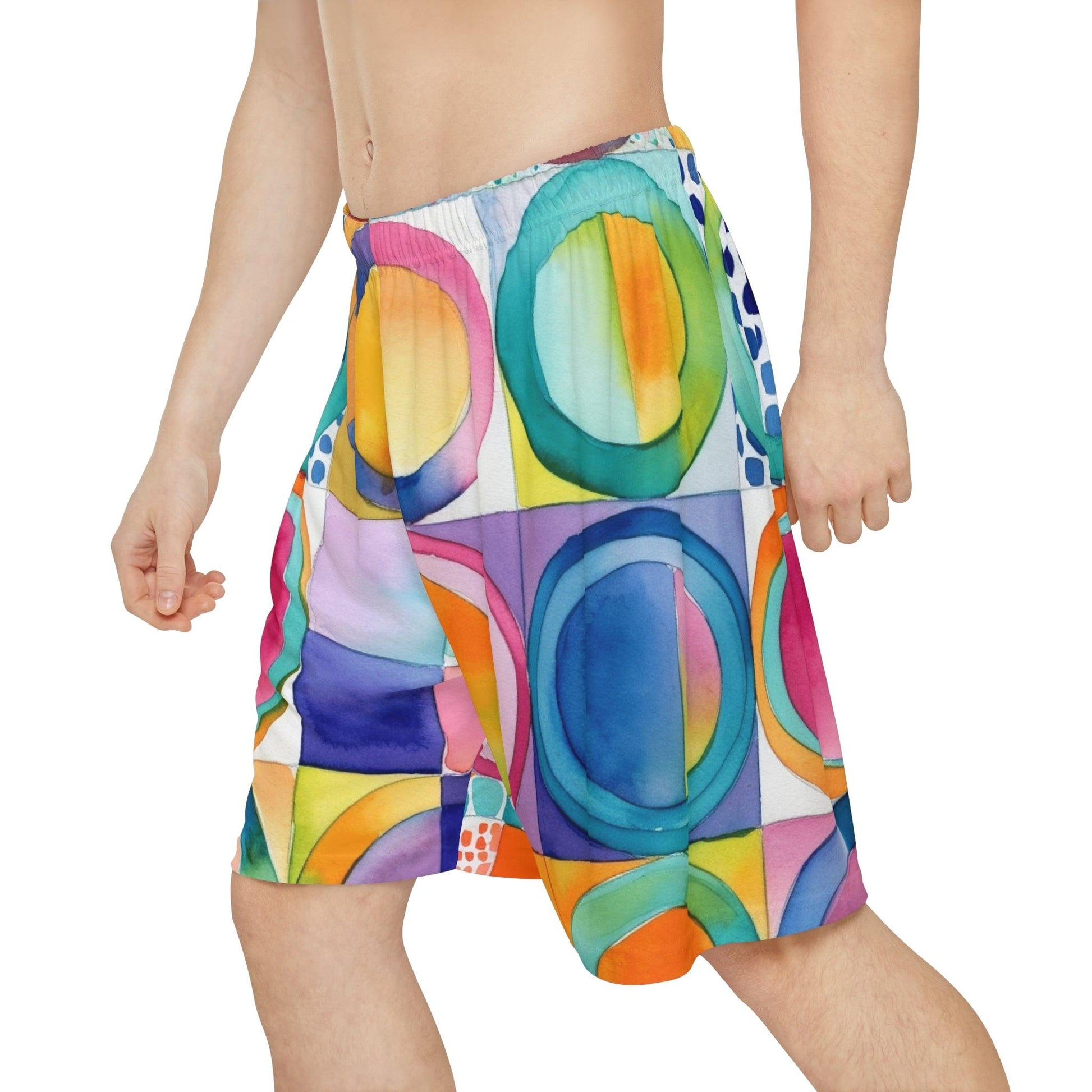 Vibrant Circle Mosaic Collection by Miniaday Designs, LLC. Men’s Sports Shorts (AOP) - Miniaday Designs, LLC.