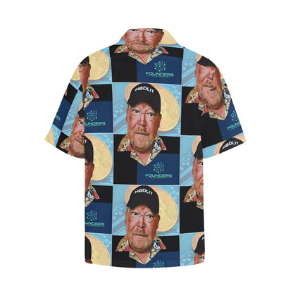 Miniaday Designs Bitcoin Ben and Bitcoin Hawaiian Shirt with Chest Pocket Multicolor